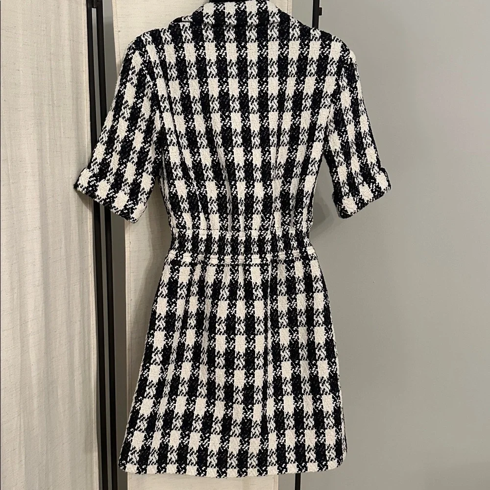 Maje Black and White Check Tweed Mini Dress - Picture 15 of 15